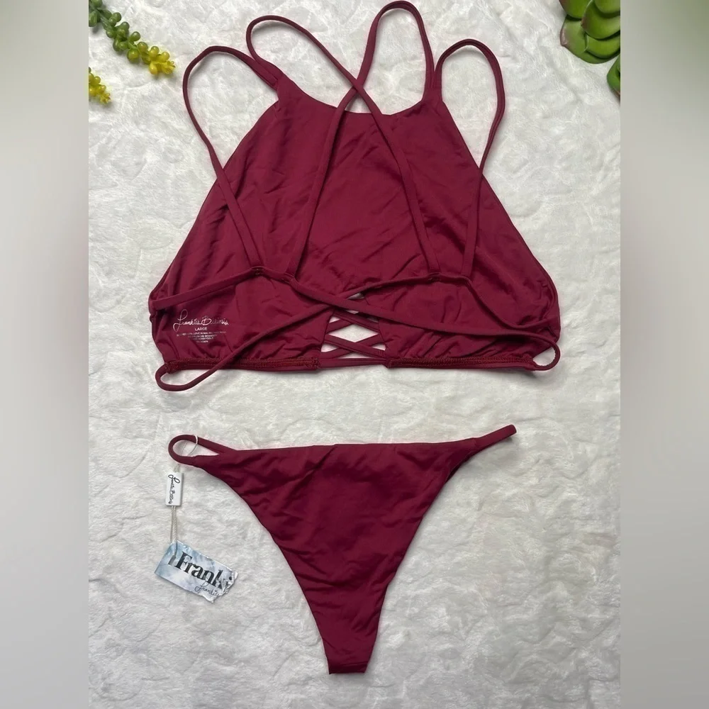 Frankies Bikinis x Revolve New Marley Bikini Top & Shiloh Bikini Bottom Maroon